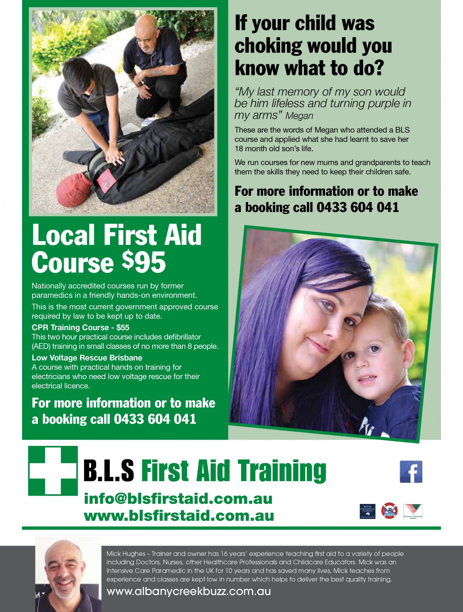 First Aid training course advertisement