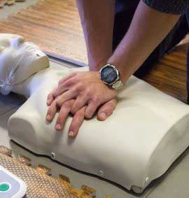 Compressions on a CPR dummy